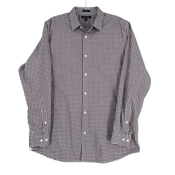 Banana Republic Purple Checkered Pattern Long Sleeves Button Down Shirt XL - Picture 1 of 6